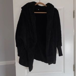 Black faux fur jacket